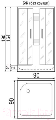 Душевая кабина RIVER Quadro 90/24 МТ Б/К