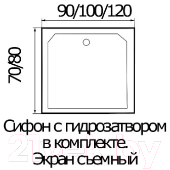 Душевая кабина RIVER Quadro 100/80/24 МТ Б/К