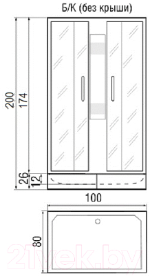 Душевая кабина RIVER Quadro 100/80/24 МТ Б/К