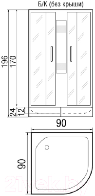 Душевая кабина RIVER Lena 90/24 МТ Б/К
