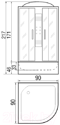 Душевая кабина RIVER Amur 90/44 МТ