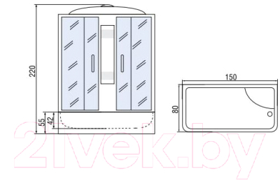 Душевая кабина RIVER Nara 150/80/55 МТ