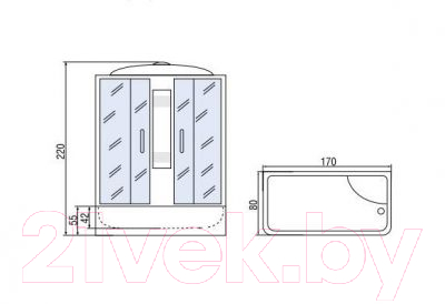 Душевая кабина RIVER Nara 170/80/55 МТ