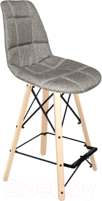 Стул барный Sheffilton SHT-ST29-C/S80-1 (пепельный/прозрачный лак/черный муар) - фото