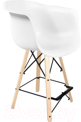 Стул барный Sheffilton SHT-ST31/S80-1 (белый/прозрачный лак/черный) - фото