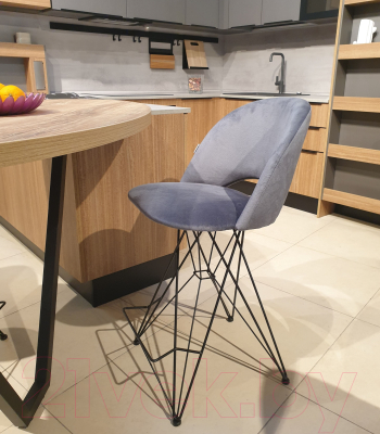 Стул барный Sheffilton SHT-ST34/S66-1 (платиново-серый/черный муар)