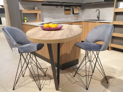 Стул барный Sheffilton SHT-ST34/S66-1 (платиново-серый/черный муар)