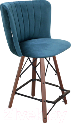 Стул барный Sheffilton SHT-ST36-1/S80-1 (тихий океан/темный орех/черный муар) - фото