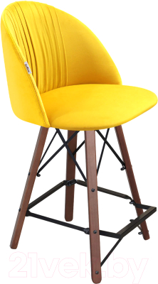 Стул барный Sheffilton SHT-ST35-1/S80-1 (имперский желтый/темный орех/черный) - фото