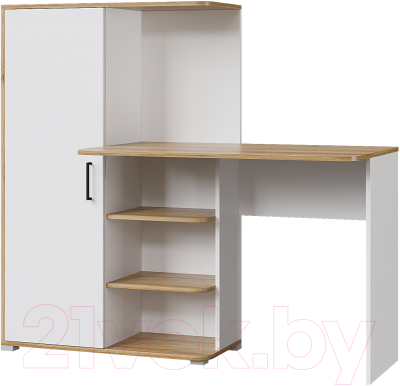 Письменный стол Mio Tesoro Лайт 1420 (белый/крафт золотой) - фото