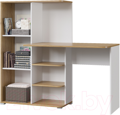 Письменный стол Mio Tesoro Лайт 1420 (белый/крафт золотой)