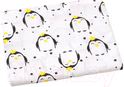 Простыня для малышей Amarobaby Пингвины / AMARO-5102-Pi - фото