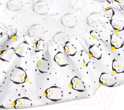 Простыня для малышей Amarobaby Пингвины / AMARO-5102-Pi