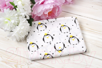 Простыня для малышей Amarobaby Пингвины / AMARO-5102-Pi