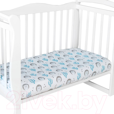 Простыня для малышей Amarobaby Ежики / AMARO-5102-Ez