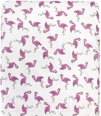 Простыня для малышей Amarobaby Фламинго / AMARO-5102-F