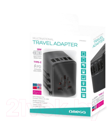 Адаптер питания сетевой Omega OTRA30W