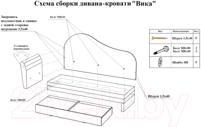 Тахта Анмикс Вика левый