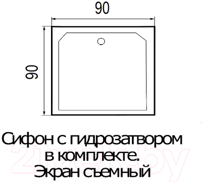 Душевой поддон Wemor 90/38 S