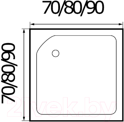 Душевой поддон Wemor 90/24 S