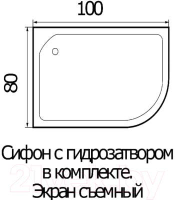 Душевой поддон Wemor 100/80/24 R