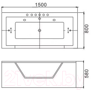 Ванна акриловая WeltWasser HB Konigs 150/80 WT