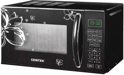 Микроволновая печь Centek CT-1579 (черный/цветы) - фото