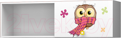 Полка Премиум Смарти (белый/совята) - фото