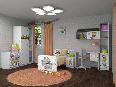 Полка Премиум Смарти (белый/совята)