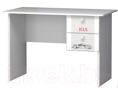 Письменный стол Премиум Смарти (белый/машинки) - фото