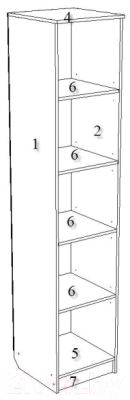 Шкаф-пенал Премиум Рокси закрытый (фотопечать/белый/лаванда)