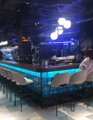 Стул барный Sheffilton SHT-ST34-1/S29 (латте/черный муар)