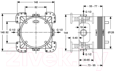 Встраиваемый механизм смесителя Ideal Standard A1000NU