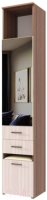 Шкаф-пенал Памир Италия П-400 1Я (ясень шимо темный/ясень шимо светлый) - фото