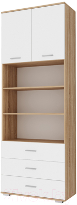 Шкаф Памир Италия ШК3Я-800 (дуб сонома/белый глянец) - фото