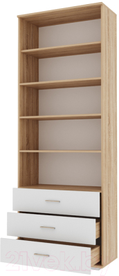 Шкаф Памир Италия ШК3Я-800 (дуб сонома/белый глянец)