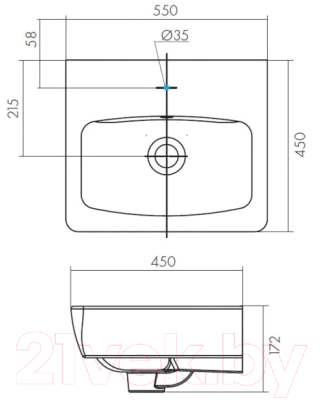 Тумба с умывальником Акватон Кантри 55 (1A2576K0AHB20)
