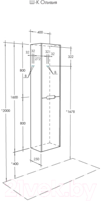 Шкаф-пенал для ванной Акватон Оливия (1A254603OLVG0)