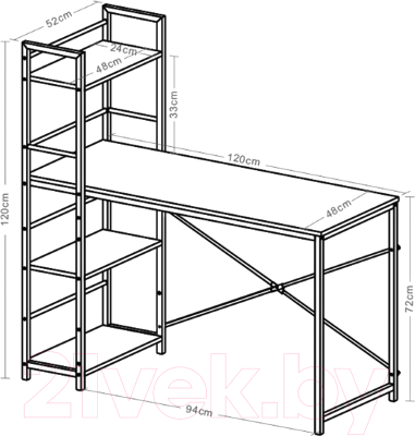Стол-стеллаж Brabix Loft Cd-005 / 641222