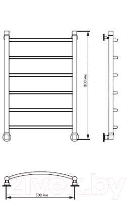 Полотенцесушитель водяной Luxon R T500 80x50