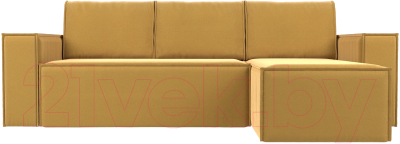 Диван угловой Лига Диванов Куба 277 правый / 108652 (микровельвет, желтый)