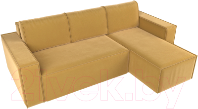 Диван угловой Лига Диванов Куба 277 правый / 108652 (микровельвет, желтый)