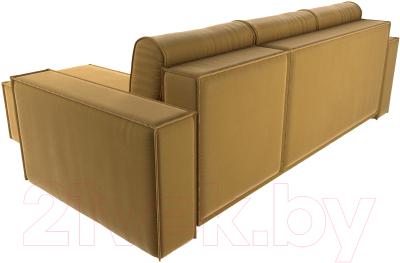 Диван угловой Лига Диванов Куба 277 правый / 108652 (микровельвет, желтый)