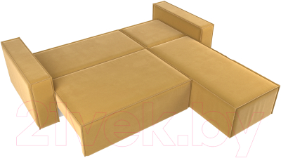 Диван угловой Лига Диванов Куба 277 правый / 108652 (микровельвет, желтый)