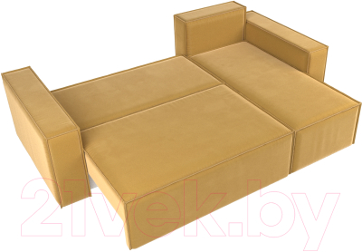 Диван угловой Лига Диванов Куба 277 правый / 108652 (микровельвет, желтый)