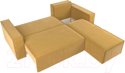 Диван угловой Лига Диванов Куба 277 правый / 108652 (микровельвет, желтый)
