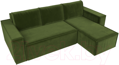 Диван угловой Лига Диванов Куба 277 правый / 108653 (микровельвет, зеленый)