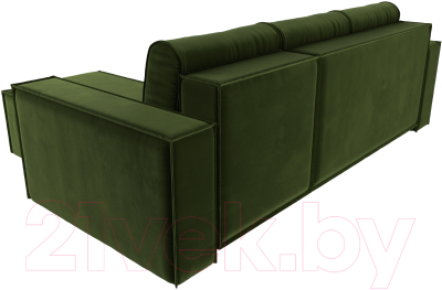 Диван угловой Лига Диванов Куба 277 правый / 108653 (микровельвет, зеленый)