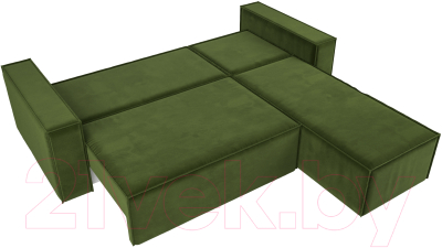 Диван угловой Лига Диванов Куба 277 правый / 108653 (микровельвет, зеленый)