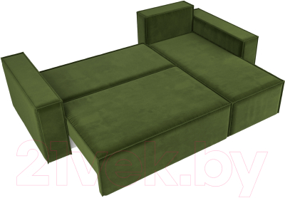 Диван угловой Лига Диванов Куба 277 правый / 108653 (микровельвет, зеленый)